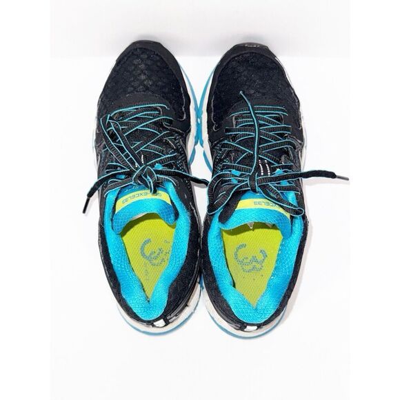 Asics Womens 6 Gel Excel 33 Running Shoes Athletic Black Blue Gym Workout Casual - Picture 7 of 14